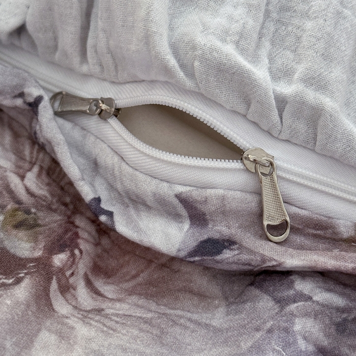 91家纺网 家纺一手货源 找家纺 木楌家居2025新款法式油画风全棉双层皱皱纱四件套 山谷幽