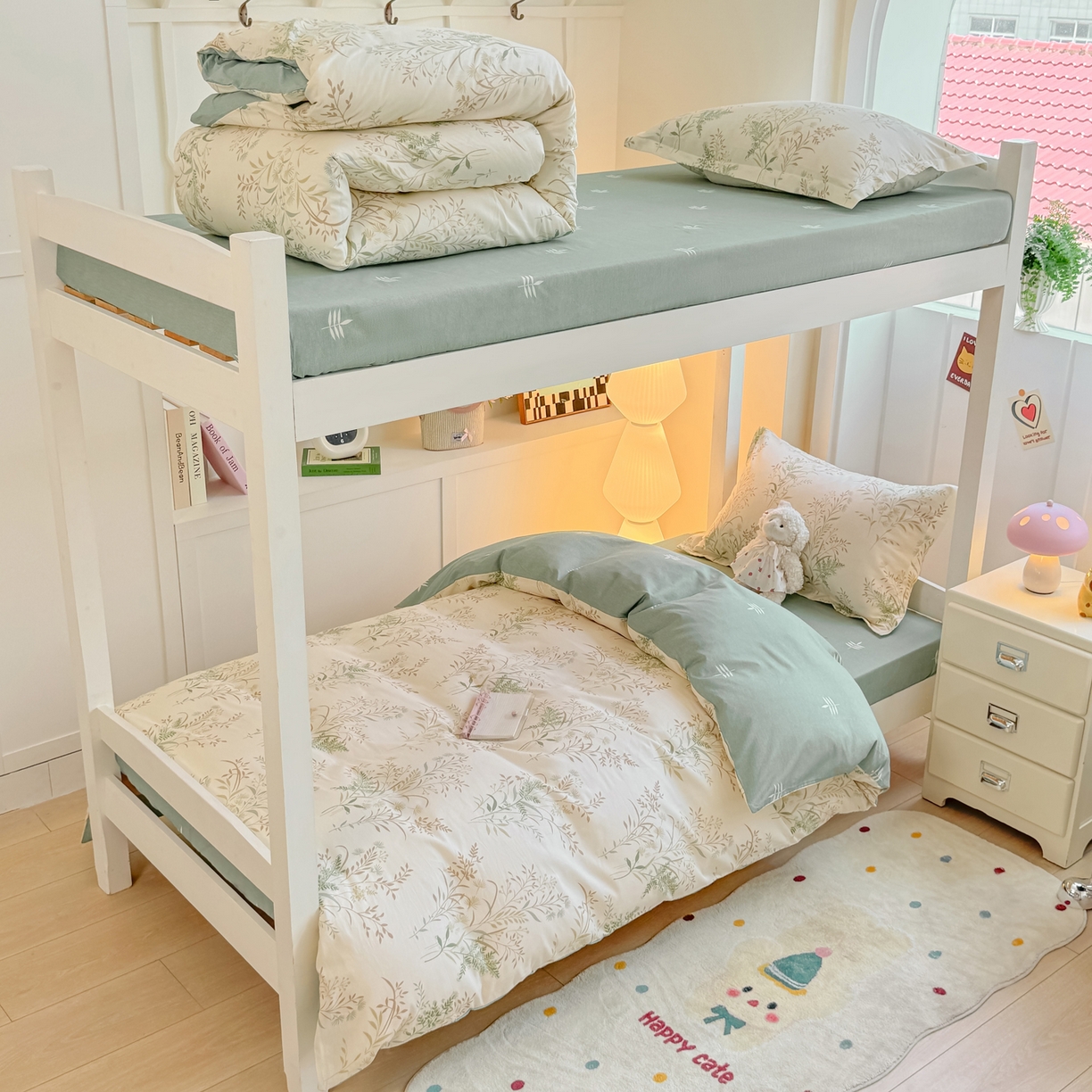 91家纺网 家纺一手货源 找家纺 （总）优姿家纺 2025新款A类13372全棉纯棉学生宿舍三件套上下铺三件套