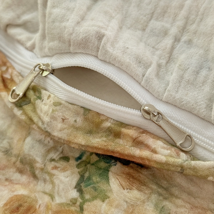 91家纺网 家纺一手货源 找家纺 木楌家居2025新款法式油画风全棉双层皱皱纱四件套 忘野集