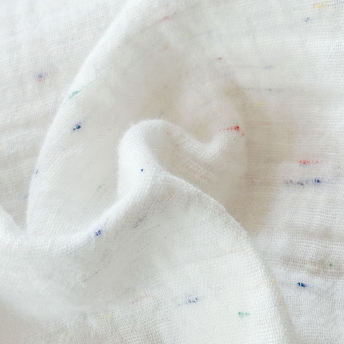 91家纺网 家纺一手货源 找家纺 木楌家居2025新款全棉彩点皱皱纱绣花四件套 织梦星河