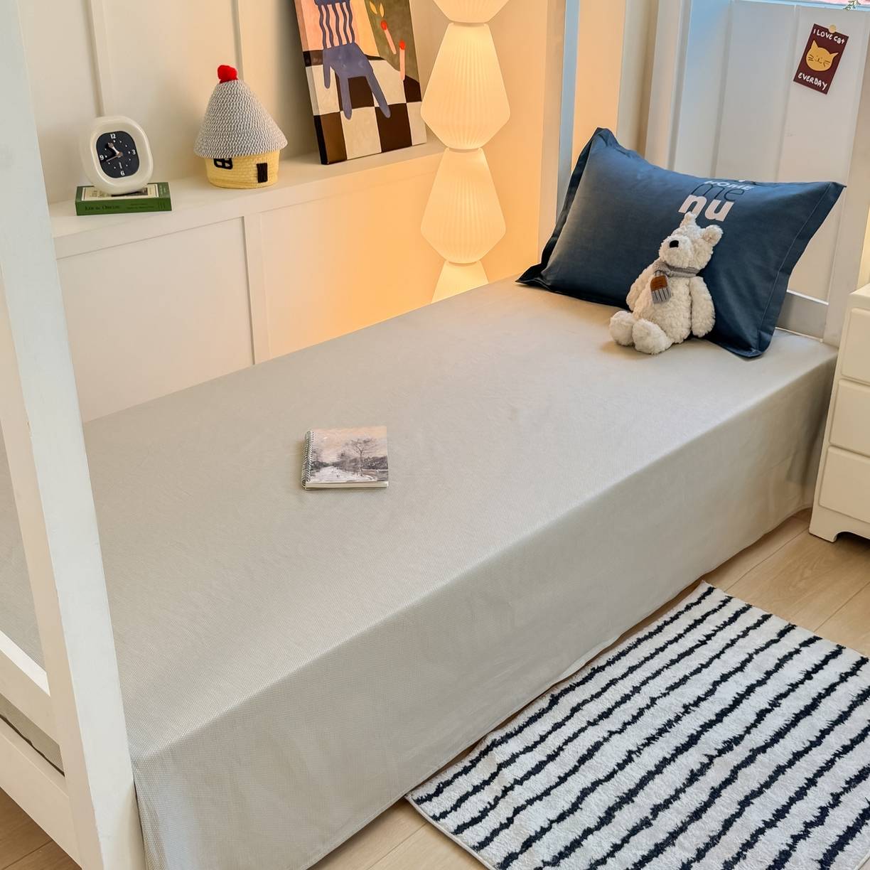 91家纺网 家纺一手货源 找家纺 优姿家纺 2025新款A类13372全棉纯棉学生宿舍三件套上下铺三件套 弗尔曼