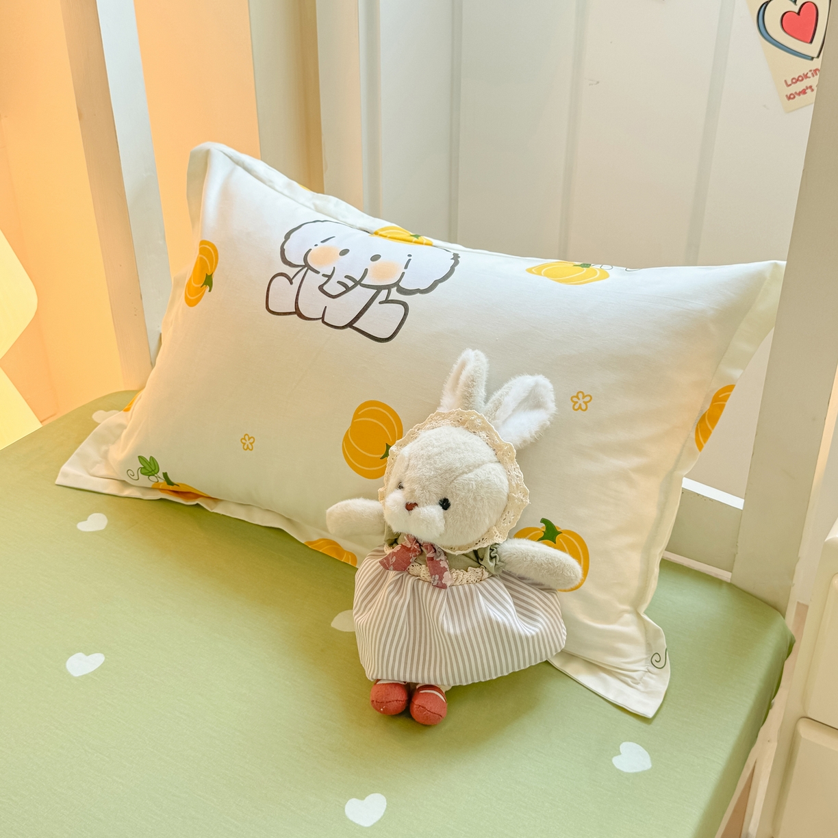 91家纺网 家纺一手货源 找家纺 优姿家纺 2025新款A类13372全棉纯棉学生宿舍三件套上下铺三件套 南语小象