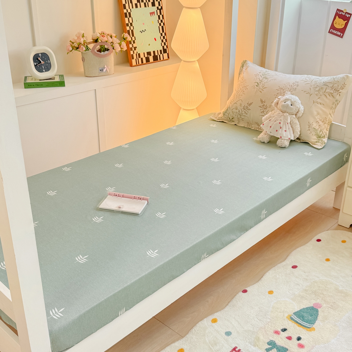 91家纺网 家纺一手货源 找家纺 优姿家纺 2025新款A类13372全棉纯棉学生宿舍三件套上下铺三件套 秋实