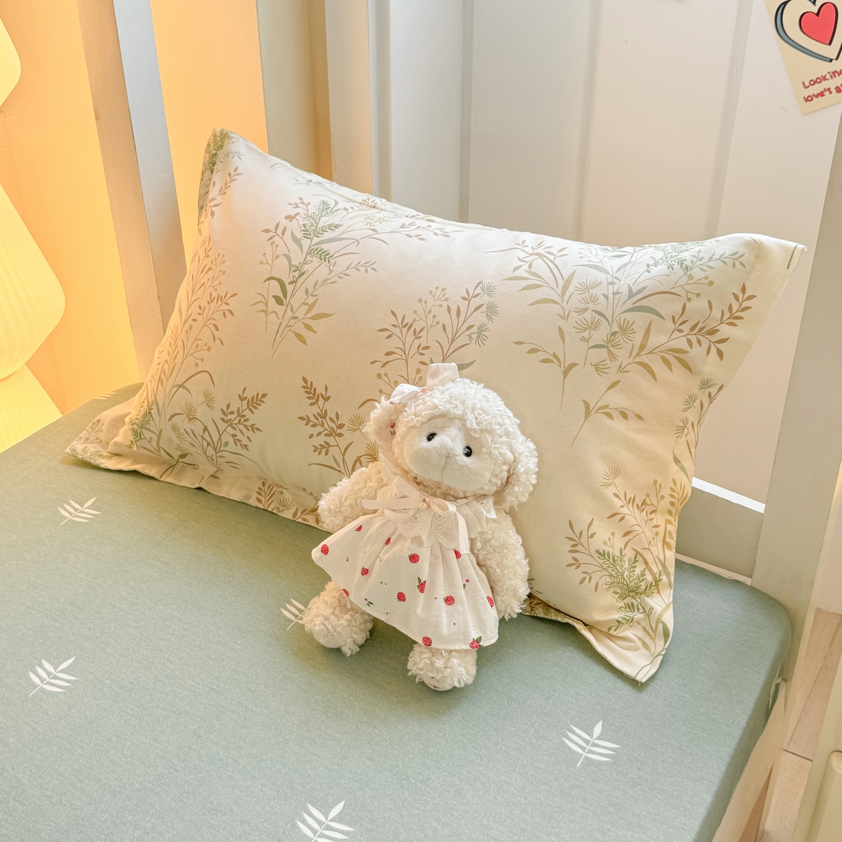 91家纺网 家纺一手货源 找家纺 优姿家纺 2025新款A类13372全棉纯棉学生宿舍三件套上下铺三件套 秋实