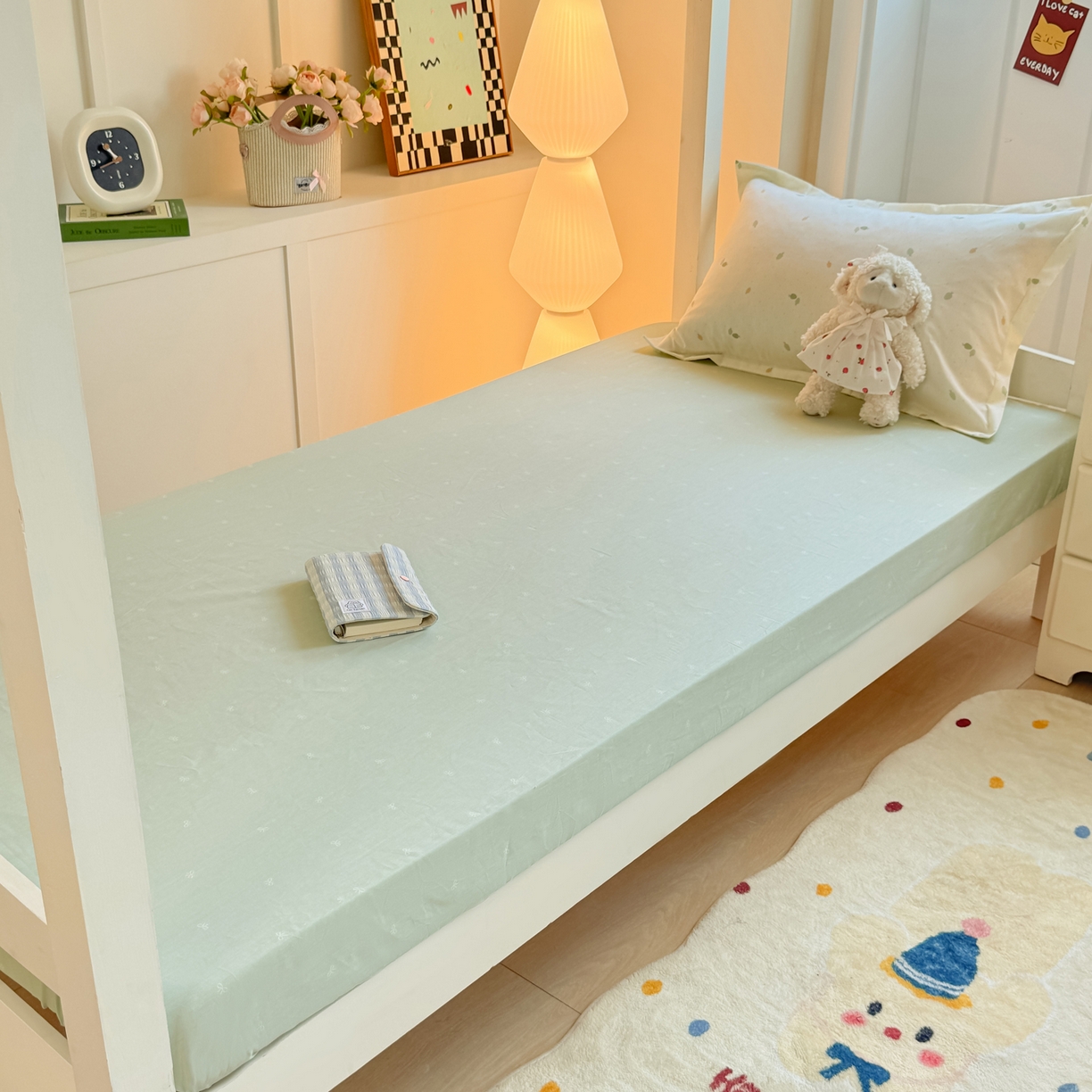 91家纺网 家纺一手货源 找家纺 优姿家纺 2025新款A类13372全棉纯棉学生宿舍三件套上下铺三件套 若初