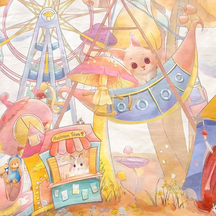 91家纺网 家纺一手货源 找家纺 梵赫 2025新款A类儿童数码卡通亲肤幼儿园套件三件套-星梦 摩天轮-蓝