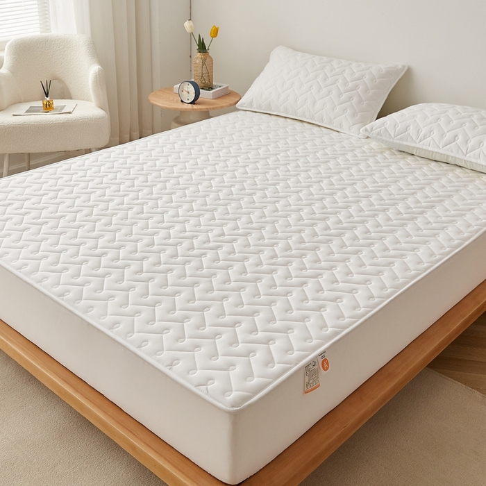 91家纺网 家纺一手货源 找家纺 （总）蕾诺家纺 2025新款纯棉全包裹床罩防滑防尘夹棉床笠