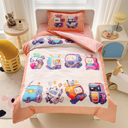 91家纺网 家纺一手货源 找家纺 （总）梵赫 2025新款A类儿童数码卡通亲肤幼儿园套件三件套-星梦