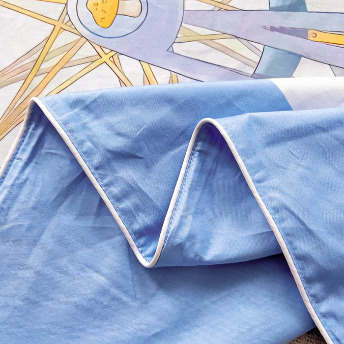 91家纺网 家纺一手货源 找家纺 梵赫 2025新款A类儿童数码卡通亲肤幼儿园套件三件套-星梦 摩天轮-蓝