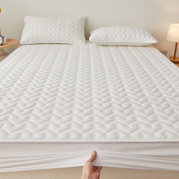 91家纺网 家纺一手货源 找家纺 （总）蕾诺家纺 2025新款纯棉全包裹床罩防滑防尘夹棉床笠