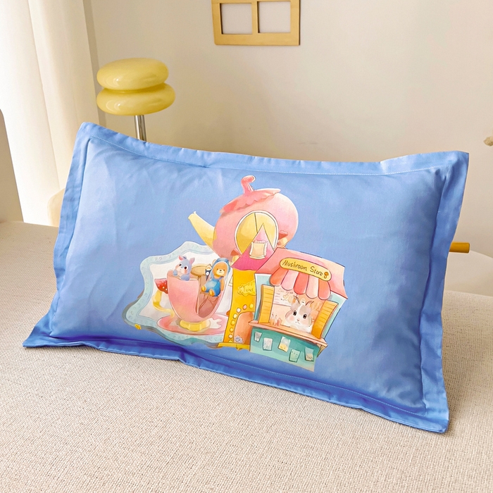 91家纺网 家纺一手货源 找家纺 梵赫 2025新款A类儿童数码卡通亲肤幼儿园套件三件套-星梦 摩天轮-蓝