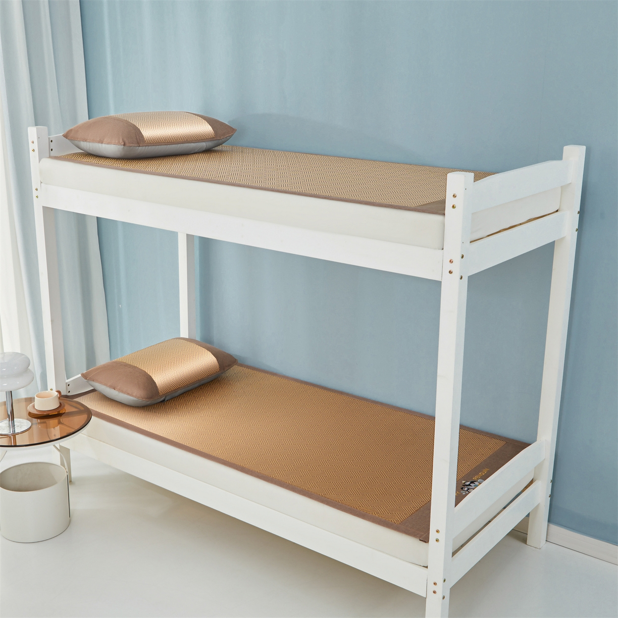 91家纺网 家纺一手货源 找家纺 绒艺席业 2026新款学生宿舍凉感藤席 游泳小企鹅-编织纹