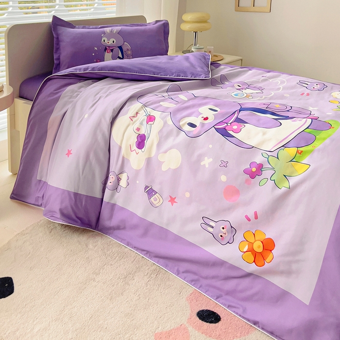 91家纺网 家纺一手货源 找家纺 （总）梵赫 2025新款A类儿童数码卡通亲肤幼儿园套件三件套-星梦