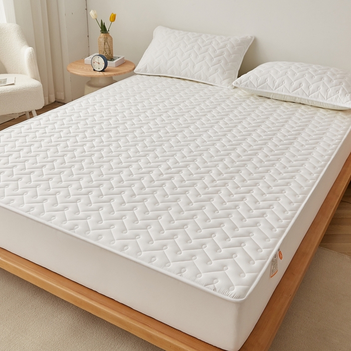 91家纺网 家纺一手货源 找家纺 （总）蕾诺家纺 2025新款纯棉全包裹床罩防滑防尘夹棉床笠