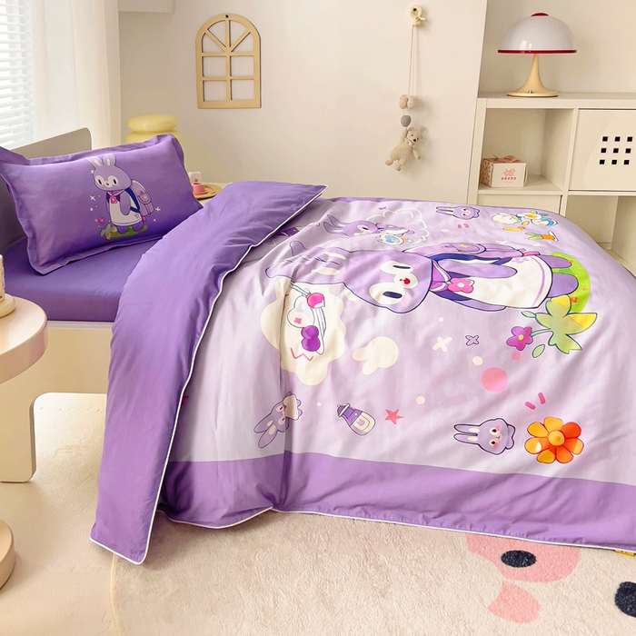 91家纺网 家纺一手货源 找家纺 （总）梵赫 2025新款A类儿童数码卡通亲肤幼儿园套件三件套-星梦