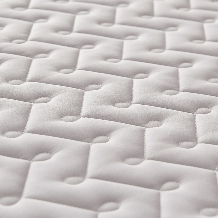 91家纺网 家纺一手货源 找家纺 蕾诺家纺 2025新款纯棉全包裹床罩防滑防尘夹棉床笠 波浪纹浅灰