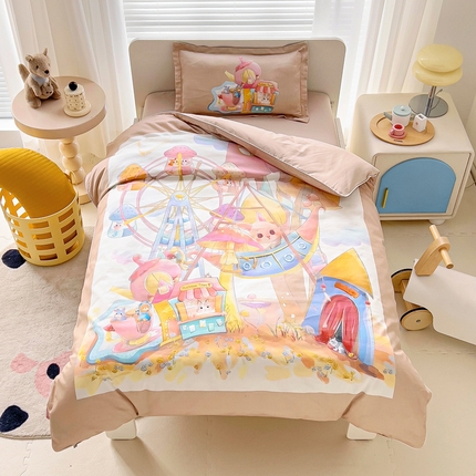 91家纺网 家纺一手货源 找家纺 （总）梵赫 2025新款A类儿童数码卡通亲肤幼儿园套件三件套-星梦