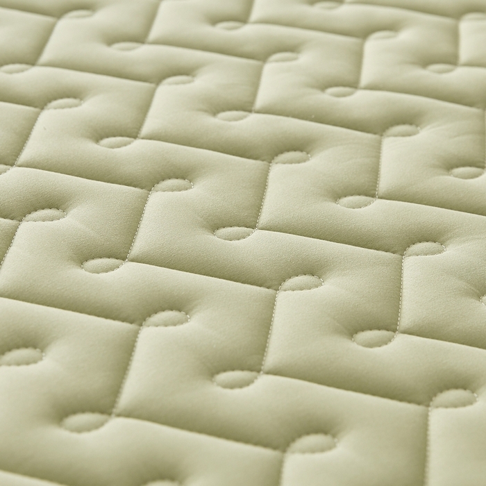 91家纺网 家纺一手货源 找家纺 蕾诺家纺 2025新款纯棉全包裹床罩防滑防尘夹棉床笠 波浪纹绿色