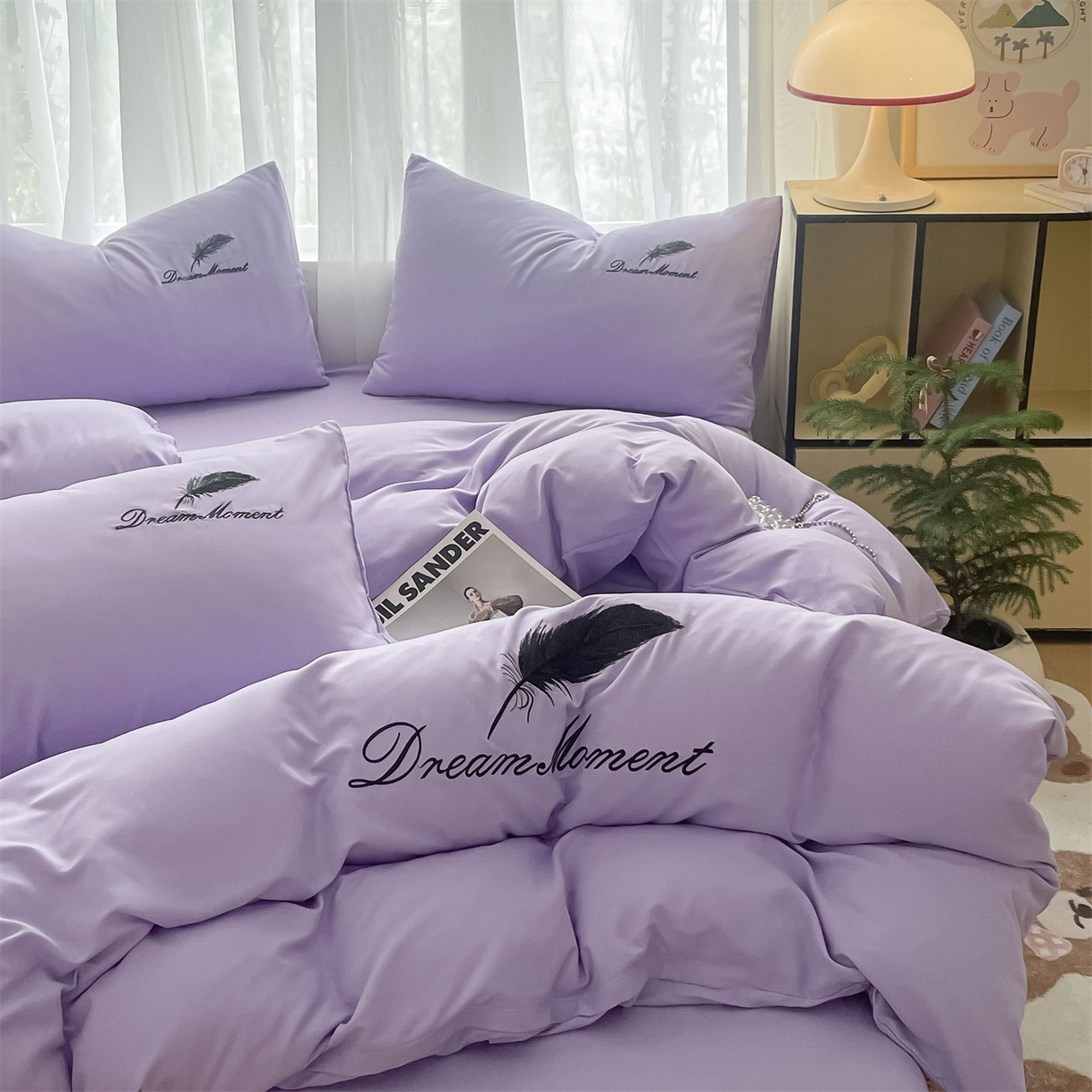 91家纺网 家纺一手货源 找家纺 （总）义博家纺 2025新款A类刺绣四件套-羽毛