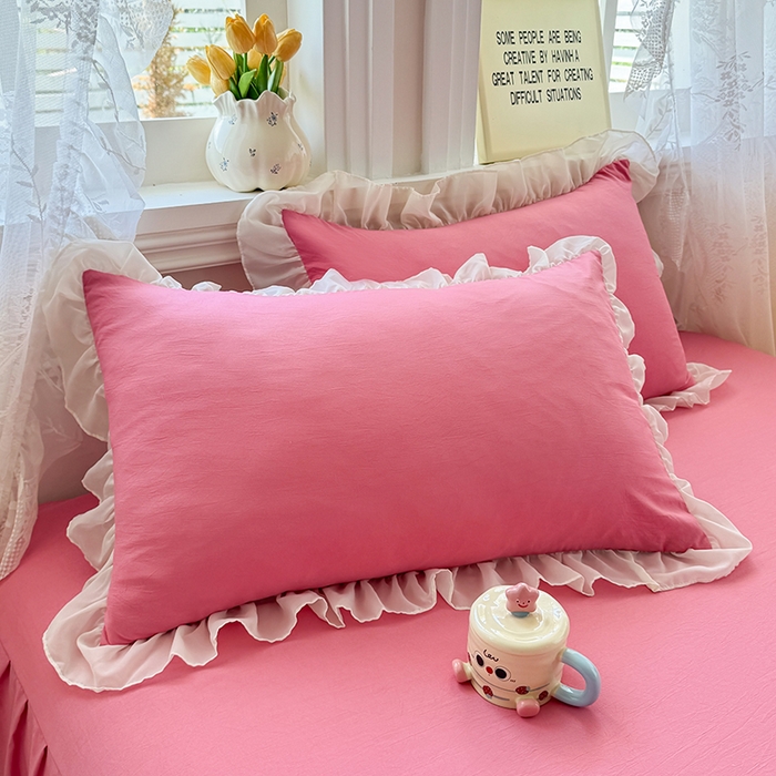 91家纺网 家纺一手货源 找家纺 （总）博弈家纺 2025新款小清新温柔公主风加厚水洗棉床裙床上四件套