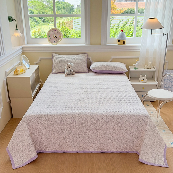 91家纺网 家纺一手货源 找家纺 （总）芯元素 2025新款木棉绉绉纱双面可用床盖