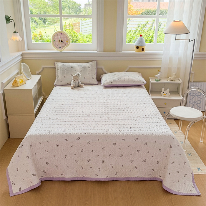 91家纺网 家纺一手货源 找家纺 （总）芯元素 2025新款木棉绉绉纱双面可用床盖