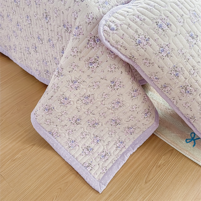 91家纺网 家纺一手货源 找家纺 芯元素 2025新款木棉绉绉纱双面可用床盖 山野栀子