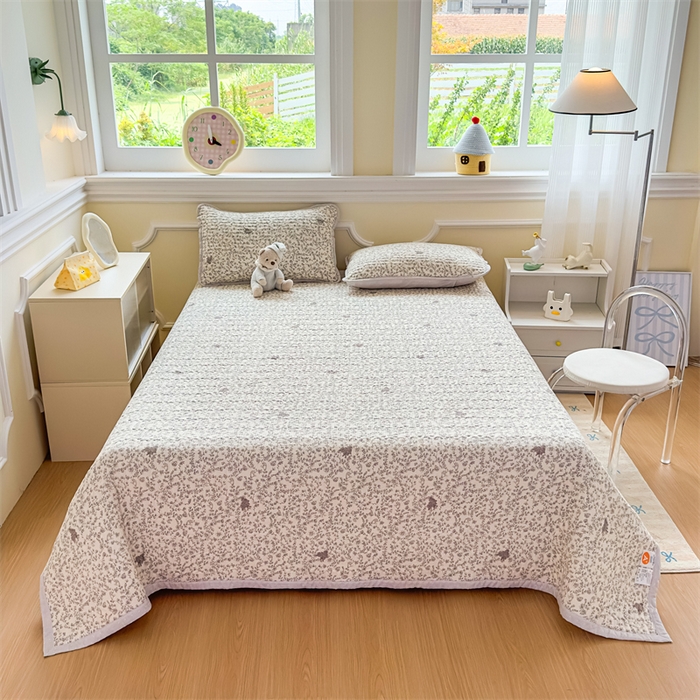 芯元素 2025新款木棉绉绉纱双面可用床盖 小城故事