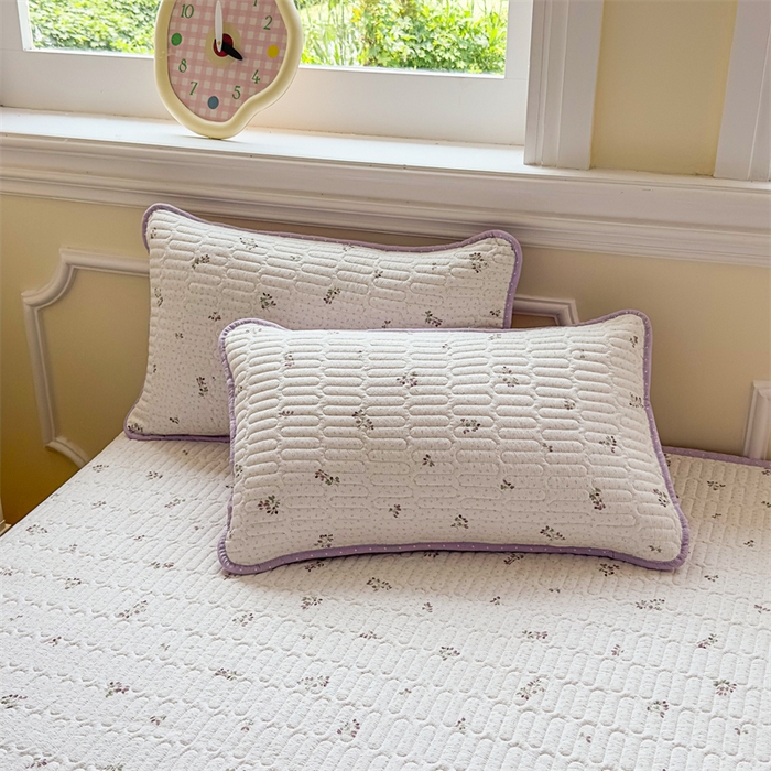 91家纺网 家纺一手货源 找家纺 芯元素 2025新款木棉绉绉纱双面可用床盖 紫恋