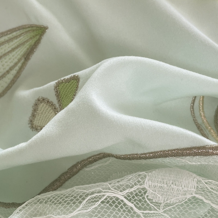 91家纺网 家纺一手货源 找家纺 ab家纺 2025新款丽芙塔水洗棉蕾丝绣花四件套 丽芙塔 -水绿