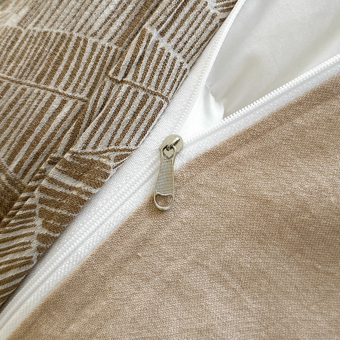 91家纺网 家纺一手货源 找家纺 ab家纺 2025新款全棉纯棉提花四件套-款式一 简影-浅咖