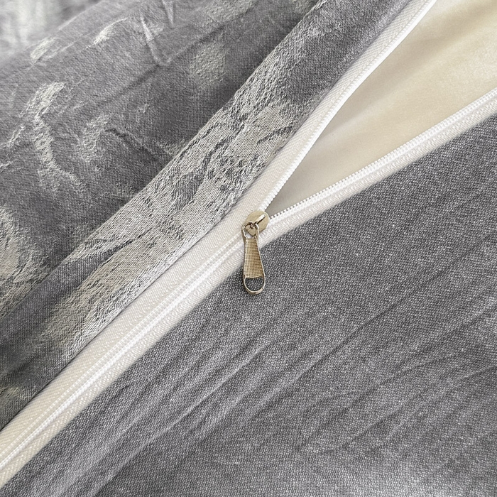 91家纺网 家纺一手货源 找家纺 ab家纺 2025新款全棉纯棉提花四件套-款式一 曼陀罗-灰