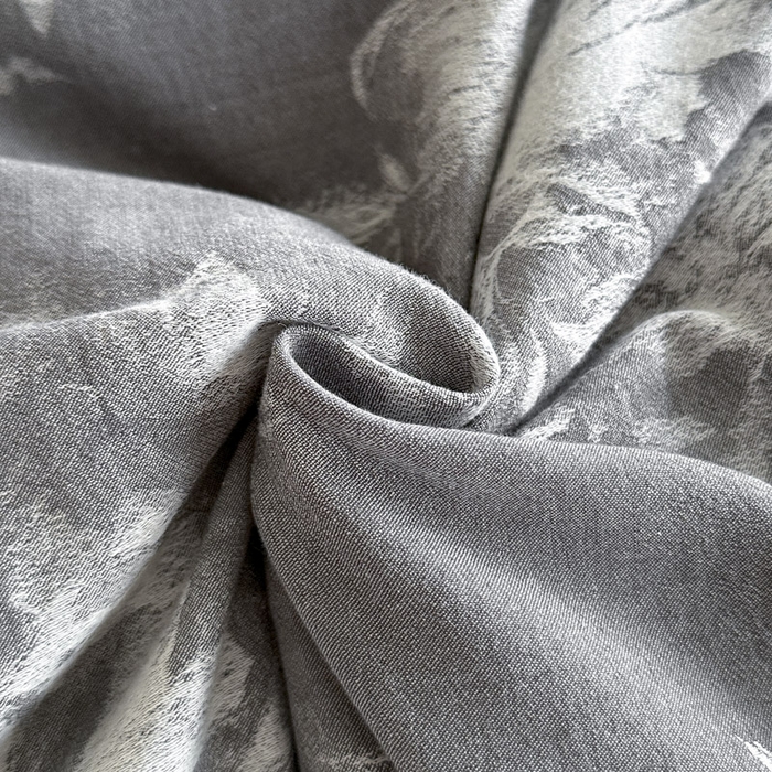 91家纺网 家纺一手货源 找家纺 ab家纺 2025新款全棉纯棉提花四件套-款式一 曼陀罗-灰