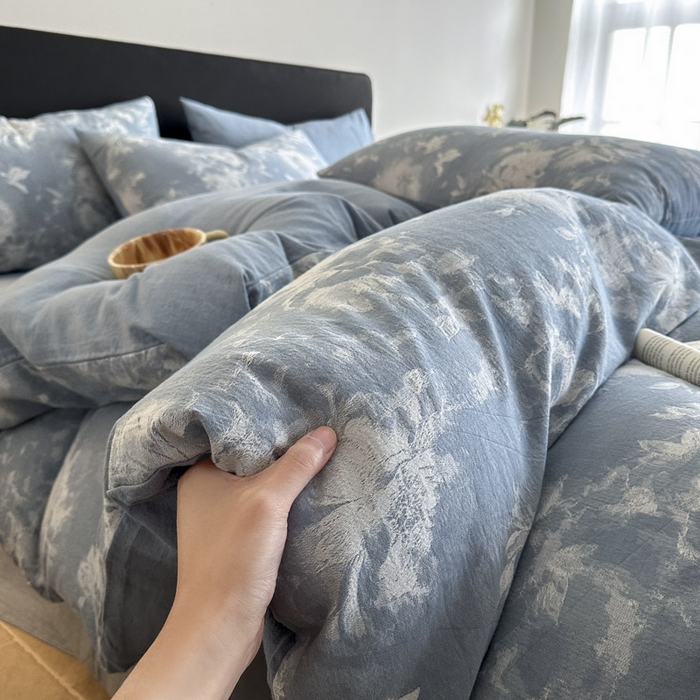 91家纺网 家纺一手货源 找家纺 ab家纺 2025新款全棉纯棉提花四件套-款式一 曼陀罗-兰