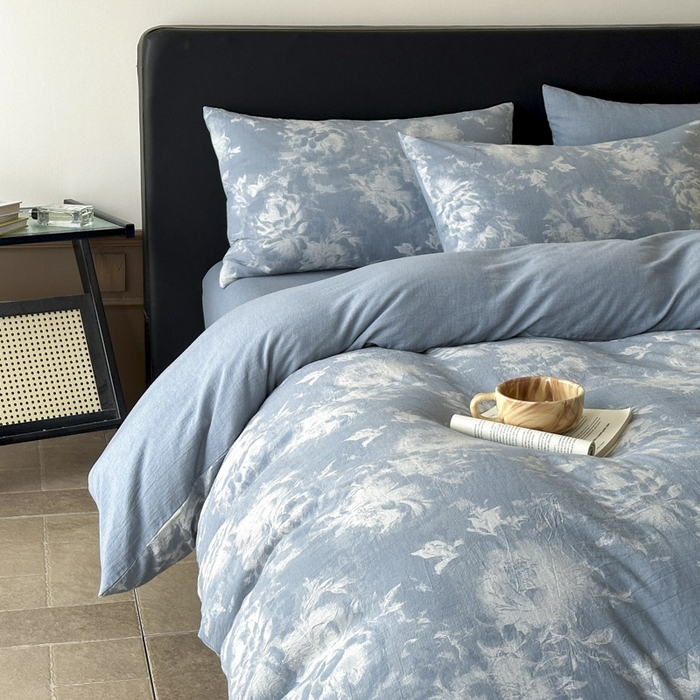 91家纺网 家纺一手货源 找家纺 ab家纺 2025新款全棉纯棉提花四件套-款式一 曼陀罗-兰