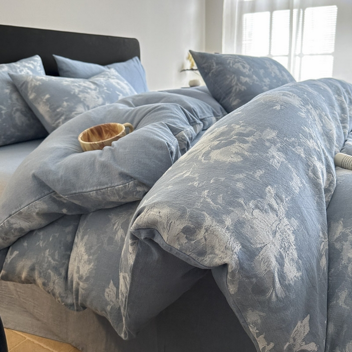 91家纺网 家纺一手货源 找家纺 ab家纺 2025新款全棉纯棉提花四件套-款式一 曼陀罗-兰