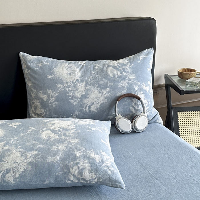 91家纺网 家纺一手货源 找家纺 ab家纺 2025新款全棉纯棉提花四件套-款式一 曼陀罗-兰