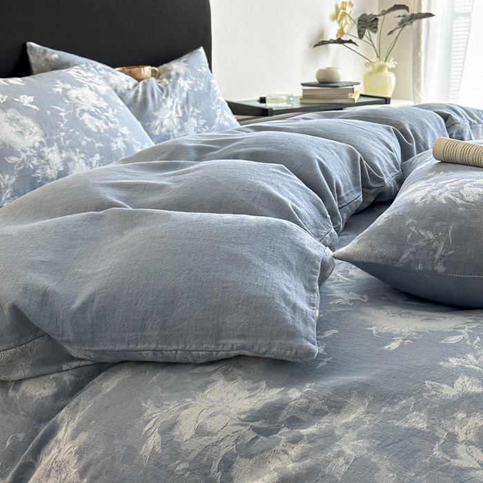 91家纺网 家纺一手货源 找家纺 ab家纺 2025新款全棉纯棉提花四件套-款式一 曼陀罗-兰