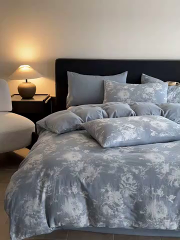 91家纺网 家纺一手货源 找家纺 ab家纺 2025新款全棉纯棉提花四件套-款式一 曼陀罗-兰