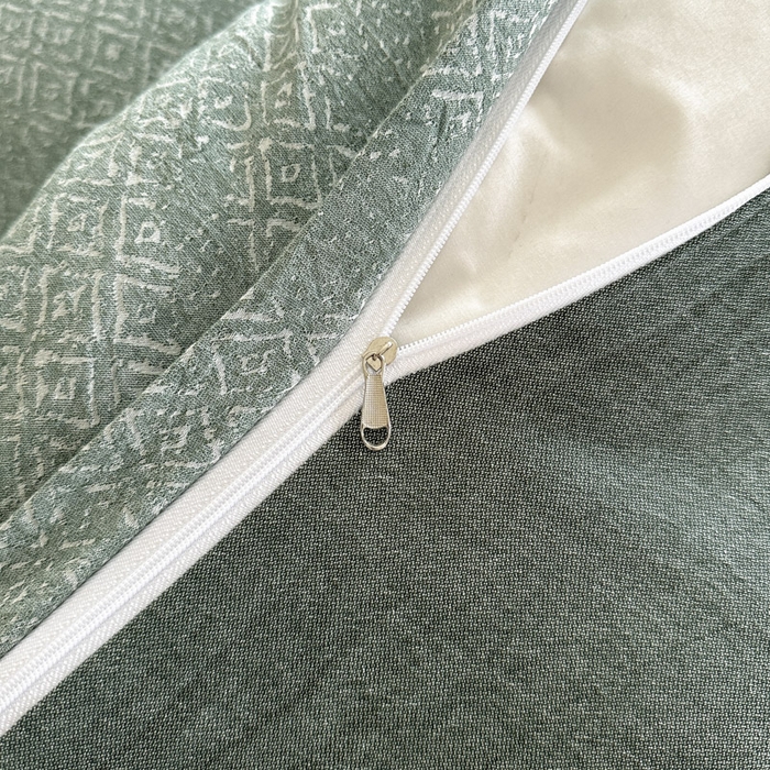 91家纺网 家纺一手货源 找家纺 ab家纺 2025新款全棉纯棉提花四件套-款式二 米卡格-绿