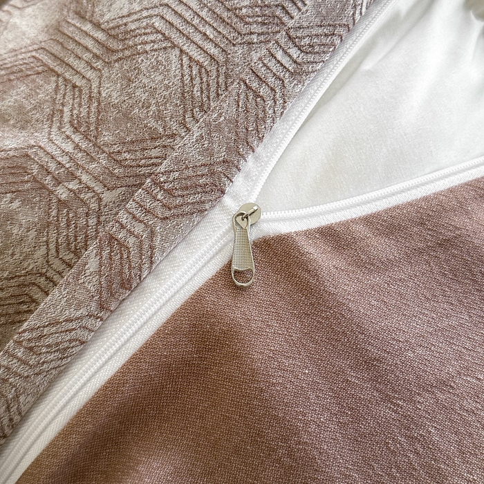 91家纺网 家纺一手货源 找家纺 ab家纺 2025新款全棉纯棉提花四件套-款式二 异想空间-红咖