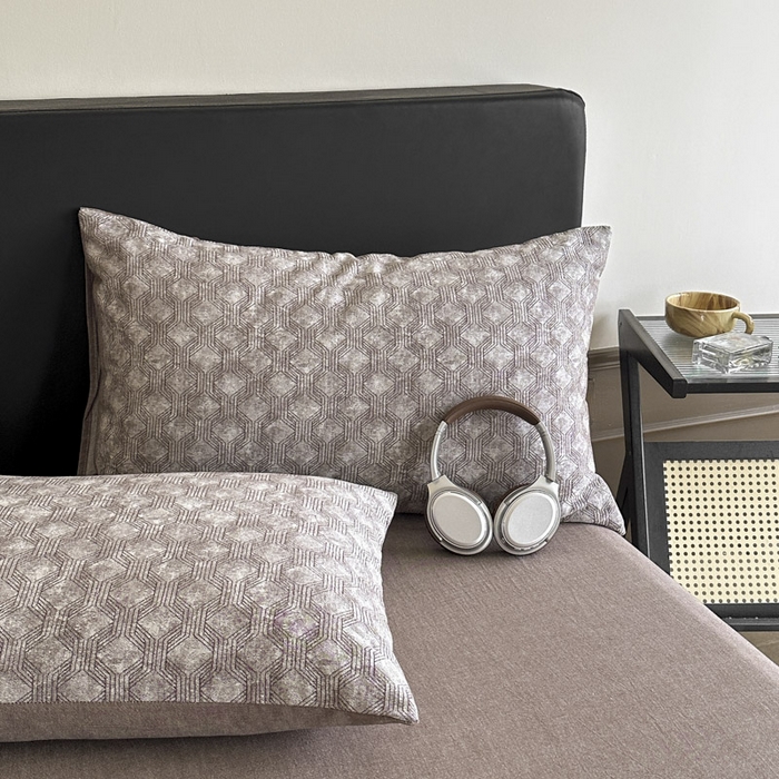 91家纺网 家纺一手货源 找家纺 ab家纺 2025新款全棉纯棉提花四件套-款式二 异想空间-深咖