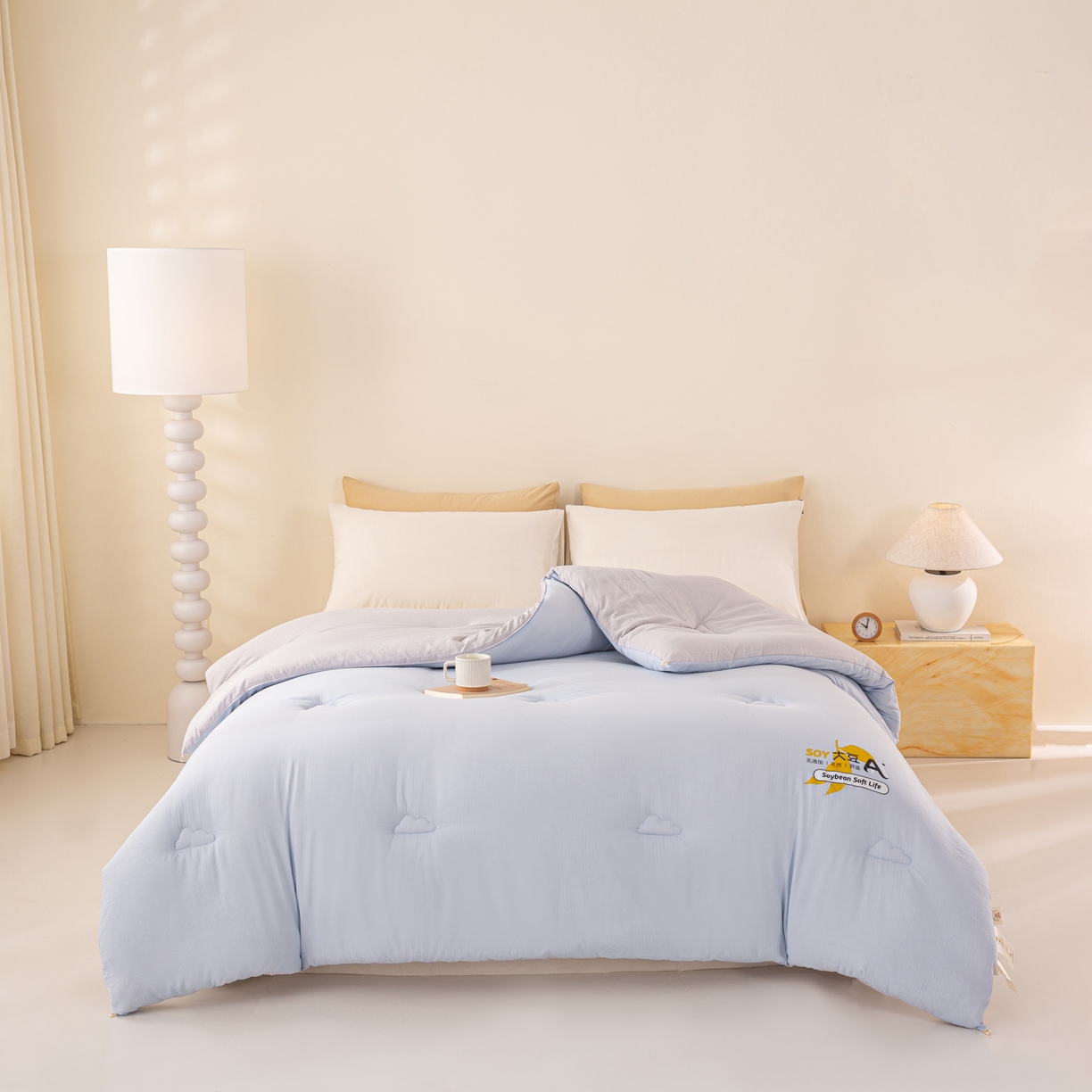 91家纺网 家纺一手货源 找家纺 （总）风蝴蝶 2025新款云感大豆被双拼春秋被直播冬被外贸跨境被芯学生宿舍被子被芯