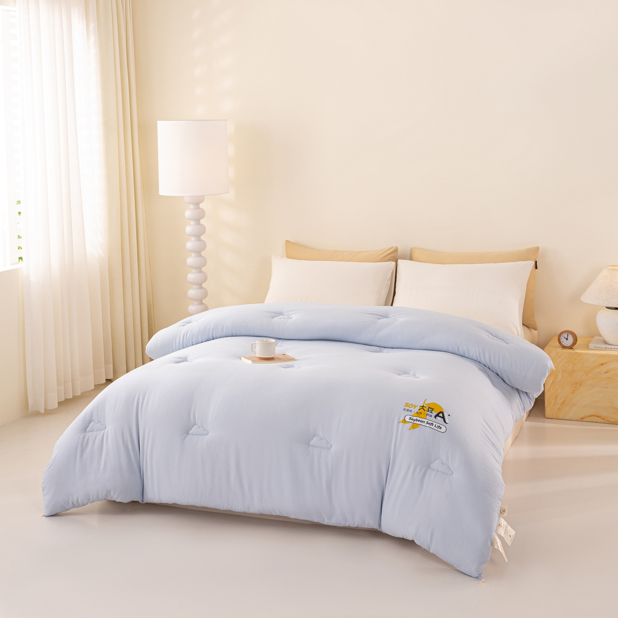 91家纺网 家纺一手货源 找家纺 （总）风蝴蝶 2025新款云感大豆被双拼春秋被直播冬被外贸跨境被芯学生宿舍被子被芯