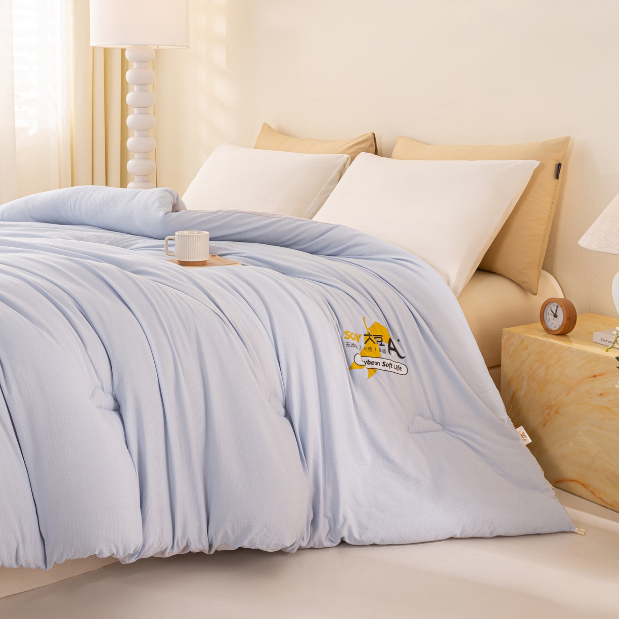 91家纺网 家纺一手货源 找家纺 （总）风蝴蝶 2025新款云感大豆被双拼春秋被直播冬被外贸跨境被芯学生宿舍被子被芯