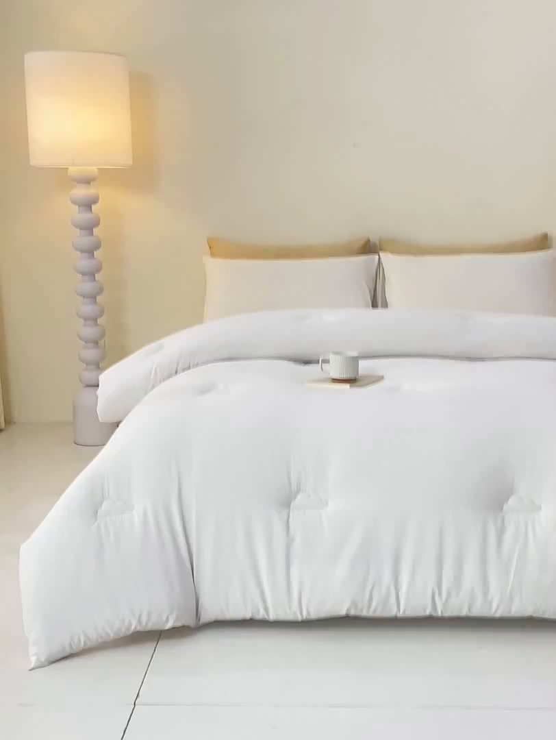 91家纺网 家纺一手货源 找家纺 风蝴蝶 2025新款云感大豆被双拼春秋被直播冬被外贸跨境被芯学生宿舍被子被芯 云朵白