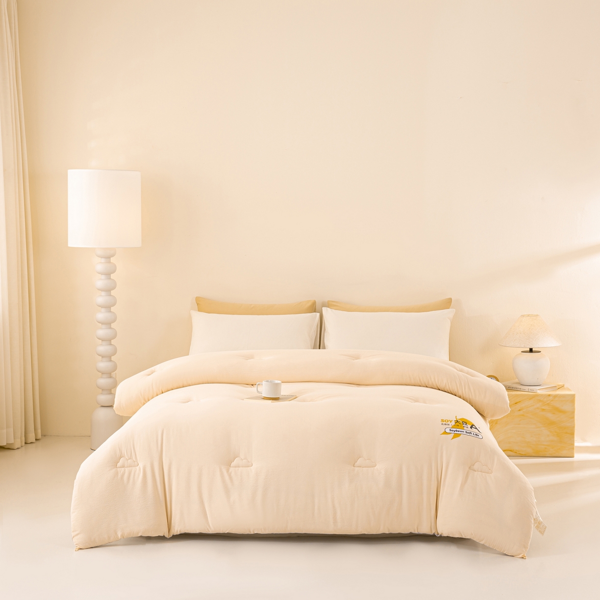 91家纺网 家纺一手货源 找家纺 风蝴蝶 2025新款云感大豆被双拼春秋被直播冬被外贸跨境被芯学生宿舍被子被芯 云柔玉