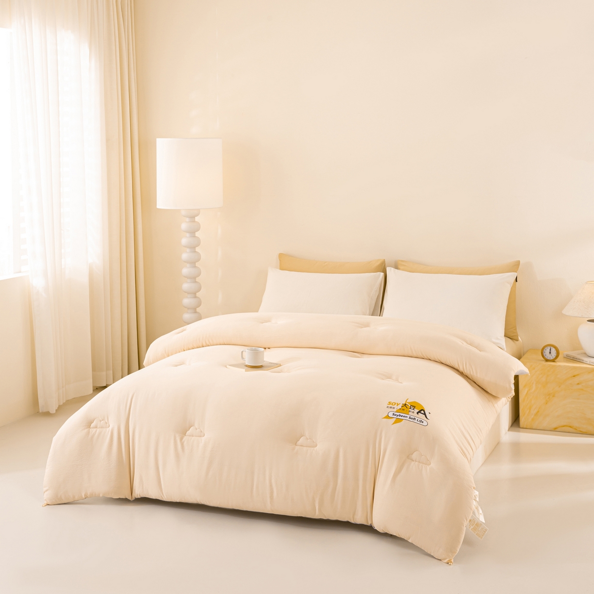 91家纺网 家纺一手货源 找家纺 风蝴蝶 2025新款云感大豆被双拼春秋被直播冬被外贸跨境被芯学生宿舍被子被芯 云柔玉