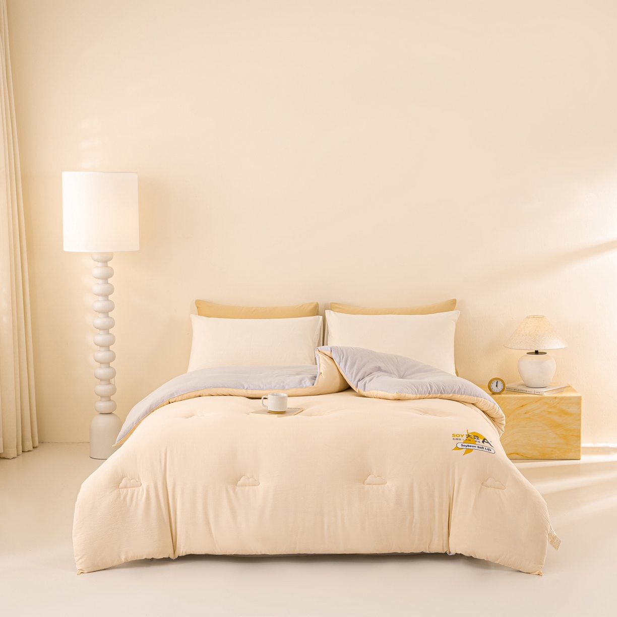 91家纺网 家纺一手货源 找家纺 风蝴蝶 2025新款云感大豆被双拼春秋被直播冬被外贸跨境被芯学生宿舍被子被芯 云柔玉