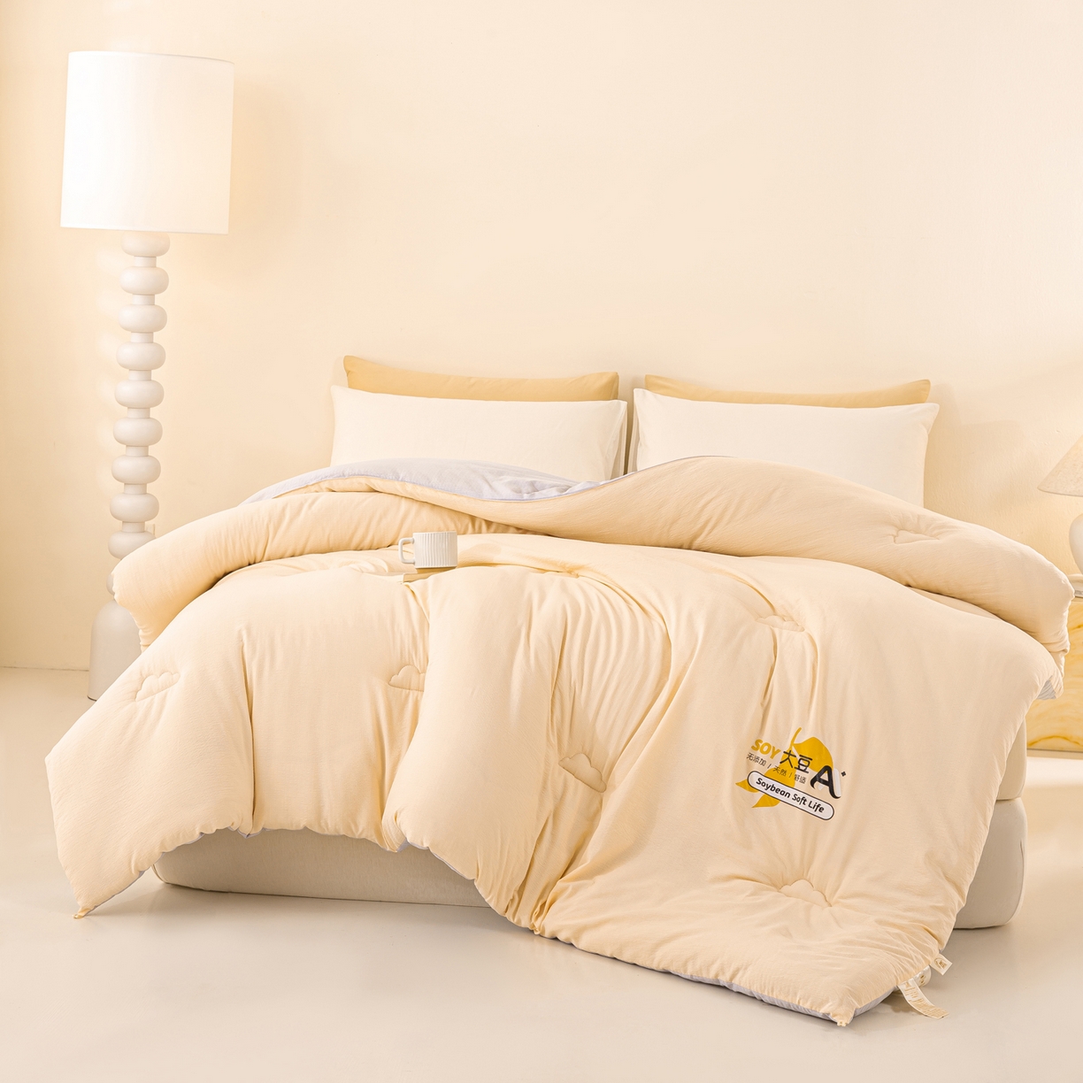 91家纺网 家纺一手货源 找家纺 风蝴蝶 2025新款云感大豆被双拼春秋被直播冬被外贸跨境被芯学生宿舍被子被芯 云柔玉